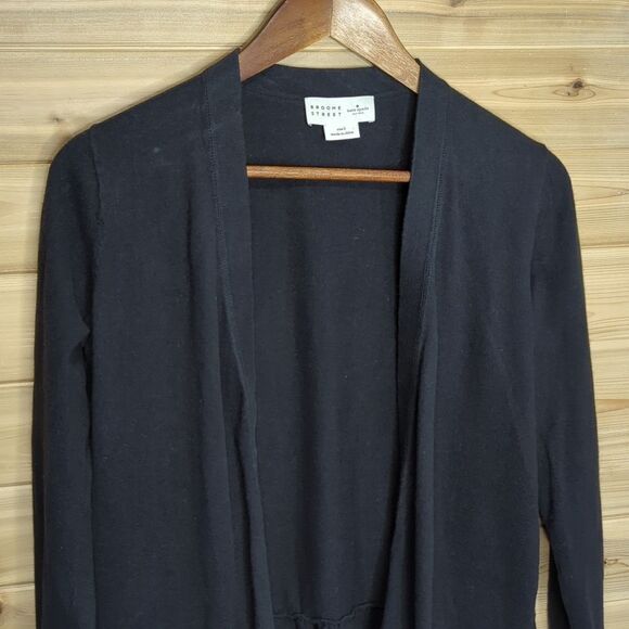 Kate Spade Sweater Womens Small Black Open Front Cardigan - Picture 2 of 8